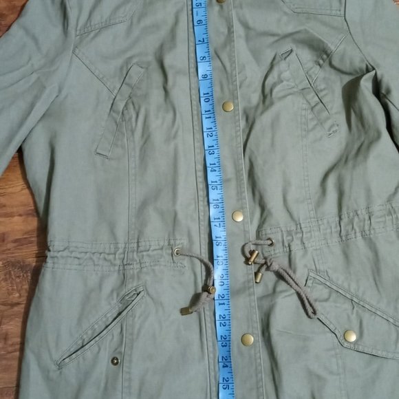 STYLE & CO. COTTON HOODED UTILITY JACKET SAGE size - Picture 6 of 8